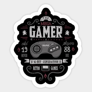 Retro Gaming - Sega genesis 16 bit - Cartridge gamer Sticker